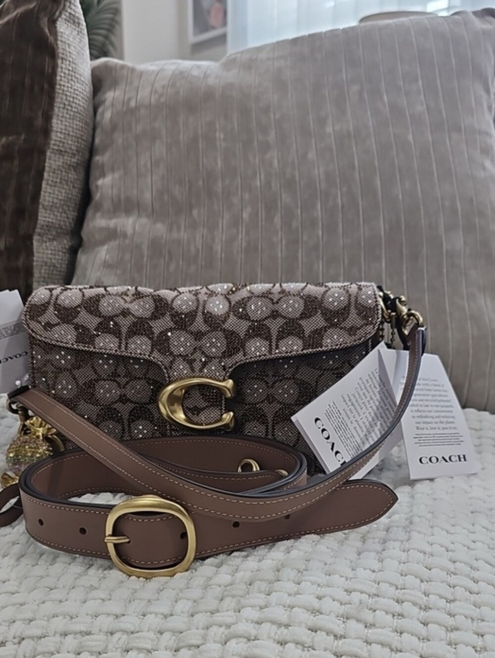 Coach Tabby Shoulder Bag 26 in Crystal Signature Jacquard BNWT